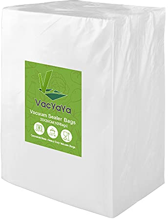 VacYaYa 100 Bags20x30cm Vacuum Food Sealer Machine Freezer Storage Bags,Vac Seal a Meal Bags with BPA Free and Heavy Duty Sous Vide Vaccume Seal PreCut Bag