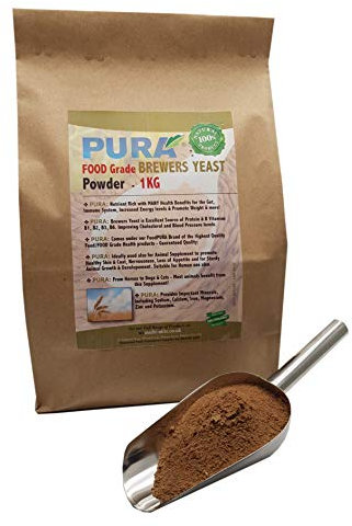 Food PURA Brewers Yeast Powder 1KG - Non De Bittered- 100% Natural, Pure, Safe & Effective - For Horses, Ponies, Dogs & Cats - Supports Healthy Skin, Coat & Digestion Human FOOD Grade!