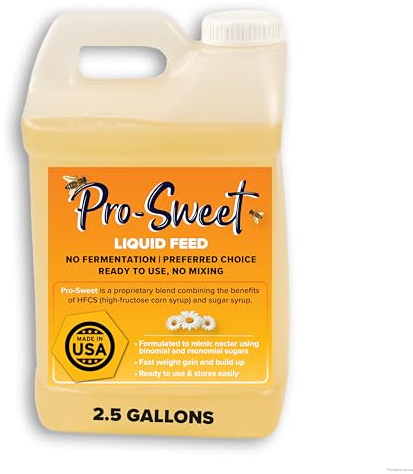Mann Lake Pro-Sweet Liquid Bee Feed, Prevents Crystallization & Fermentation, Ideal for Nectar Dearth and Cool Seasons, Beekeeper Essential, Healthy Colony, 2.5-Gallon Jug