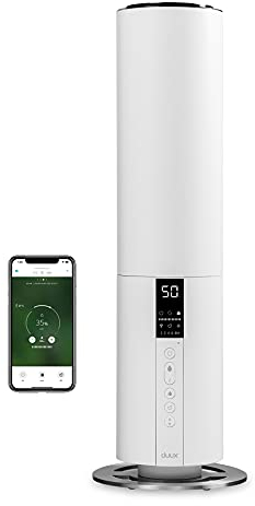 Duux Beam 2 Luftbefeuchter Ultraschall Steuerung Per Fernbedienung & Smartphone - Leistungsvoller Air Humidifier - 5L Raumbefeuchter Bis 40m² - Luftbefeuchter Schlafzimmer - Weiß