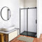 Aica Sanitär Duschabtrennung 120x200cm Duschtür Duschwand Dusche Schiebetür 8mm NANO GLAS Schwarz