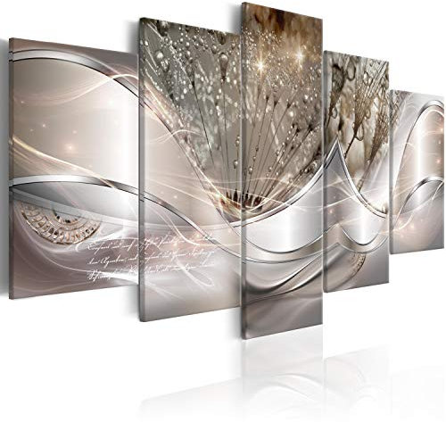 murando Acoustic Canvas Wall Art Abstract Flowers 225x112 cm / 89 x 44 picture with acoustic foam sound absorption print image Artwork 5 pcs room acoustics soundproofing a-C-0087-b-n
