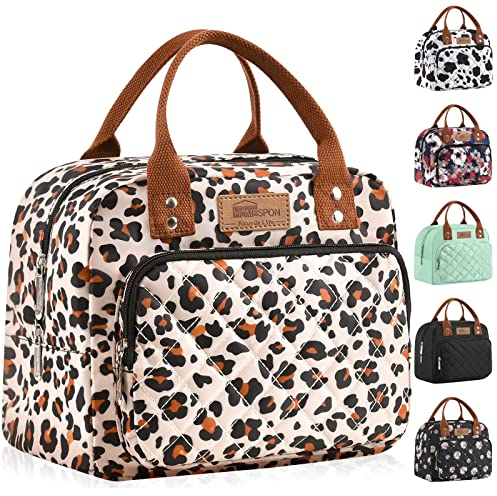 HOMESPON Isolierte Lunchtasche für Frauen Männer Arbeit Erwachsene Kühltasche Lunchbox Behälter (Leopardenmuster)