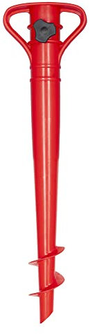 VERDELOOK | Picchetto per Ombrellone da Spiaggia, 42,5x12x6cm, Rosso, Carota per Ombrellone, Trivella per Spiaggia