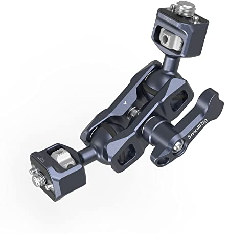 SMALLRIG Braccio Magico a Doppia Testa con Una Vite di Posizionamento da 3/8-16 per ARRI e Una Vite da 1/4-20, Max Carico 13,23 lbs/6kg, Realizzato in Lega di Alluminio e Acciaio Inossidabile - 3874