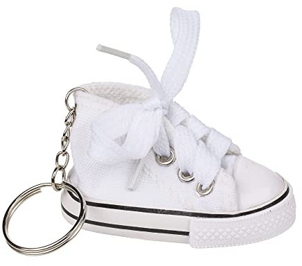 Porte-clé chaussure de sport noire, blanche, bleue, rouge ou rose - Basket, pendentif de voiture, sac à main (blanc)
