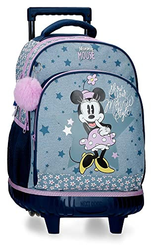 Disney Minnie Style Mochila Compact 2 Ruedas Azul 32x43x21 cms Poliéster 28,9L