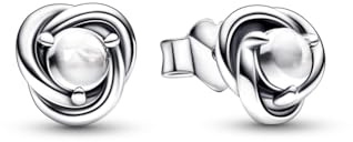 Pandora October Pink Eternity Circle Stud Earrings, No Box | Sterling Silver Birthstone Stud Earrings Set With Pink Man-Made Stones, Compatible With Pandora Moments