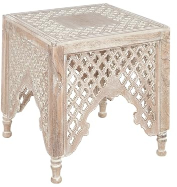 Beistelltisch hellbraun quadratisch 40 x 40 x 40 cm Antik Optik Kadma