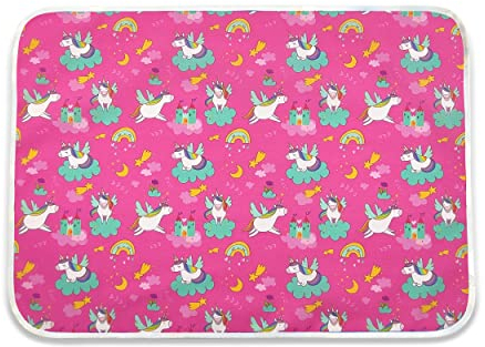 Panini Tessuti, Tischset aus reiner Baumwolle für Mahlzeiten - Mittagessen - Snacks im Kindergarten Größe 52 x 37 cm Einzigartiges Regenbogen-Muster