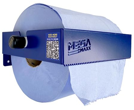 MegaMaxx Portarotolo e portarotolo di carta a strappo, porta asciugamani di carta velina industriale, dispenser da parete per ufficio, casa, Warheouse, officina, capannone, garage, bagno