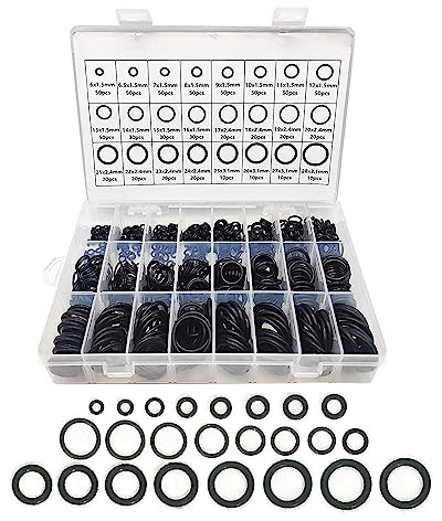 CLENEA 740-teiliges Nitril-Silikon-Gummi-Sortiment, O-Lock up, NBR-Wasserhahn-Dichtungsventil, wasserdicht, maschinenölbeständiges Dichtungsset