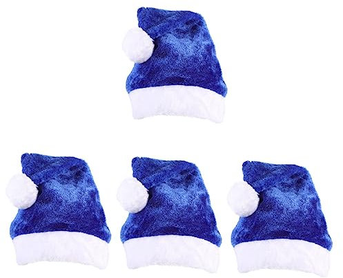 Abaodam 4 Stück Plüsch-weihnachtsmütze Farbige Weihnachtsmützen Herren Schwarzer Hut Nikolausmütze Masse Feiertagshüte Für Erwachsene Graues Dekor Mann Klassisch Filzhut Kurzer Plüsch
