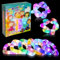 12 Stück Pop Tubes, Fidget Toys Knicklichter, 2024 LED Pop Tubes, Buntes LED Stretchrohr, Leuchtende Armbänder Party Set Mitgebsel Kinder geburtstag Karneval Geschenke Neujahrs Festival Zubehör