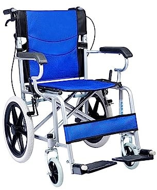 Transit Transportrollstuhl mit leichtem Stahlrahmen, tragbarer zusammenklappbarer Transit-Stuhl, ultraleichter Rollstuhl für Behinderte, 45,7 cm breiter Sitz-Rollstuhl