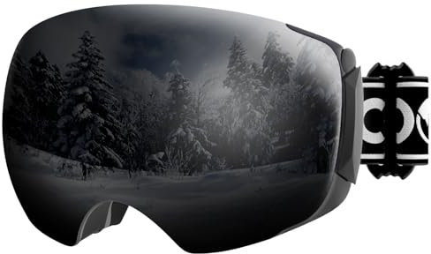 COOLOO Skibrille Herren Damen Jugendliche - Magnetischer OTG Rahmenloser Anti-Beschlag-Schutz mit 100% UV-Schutz