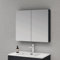 doporro Armoire Murale Salle de Bains avec Miroir Placard de Rangement Étagères Réglable Anthracite Mat en Bois Armoire de Toilette 2 Portes 80x15x70 cm Spiegelschrank 02
