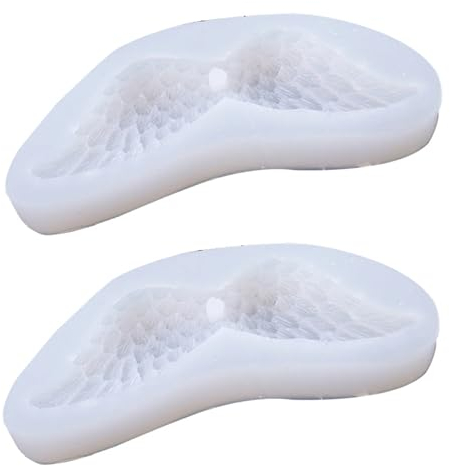 Goldyida Lot de 2 moules en silicone 3D en forme d'ailes d'ange en résine époxy - Moules en silicone - Ailes d'ange - Résine époxy - Moules pour bricolage et bricolage