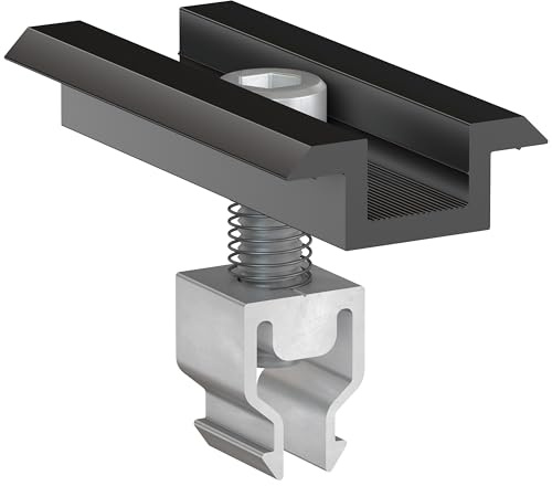 DoitBau - 20x Klickfix Solar Mittelklemme 30mm - 40mm Schwarz | Befestigungen für Solarmodule | Solarmodul Halterung 30mm | Modulklemmen Solar | Mittelklemme PV