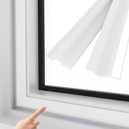Burlete Puerta Ventanas Entrada Corredera InsonorizacióN AnticolisióN Autoadhesiva,Burlete Ventana Cinta Aislante Prueba Viento Termico Antipolvo Tapa Juntas Aislamiento Insonorizar (8M, Blanco)