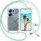 ISOI Handykette für Xiaomi Redmi Note 13 Pro 4G Hülle mit Band, Transparent Silikon Handyhülle für Xiaomi Redmi Note 13 Pro 4G mit Kette Stossfest Schutzhülle - Schnur mit Case Zum Umhängen in Grün