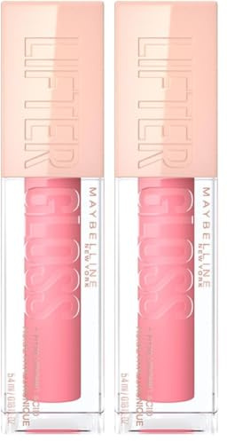 Maybelline New York Glänzender Lipgloss für voller wirkende Lippen, Feuchtigkeitsspendend, Mit Hyaluronsäure, Lifter Gloss Candy Drop, Farbe: Nr. 021 Gummy Bear (Rose), 1 x 5,4 ml (Packung mit 2)