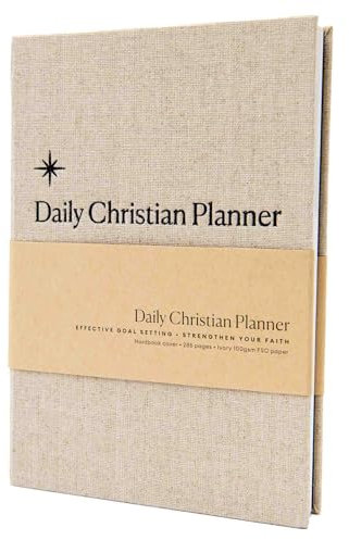 Christian Journal Co Christlicher Tagesplaner, 6 Monate, Baumwolle, fester Einband, Glaubensplaner und Andachtsgebetstagebuch, richten Sie Ihre persönlichen und religiösen Ziele aus, tolles Geschenk