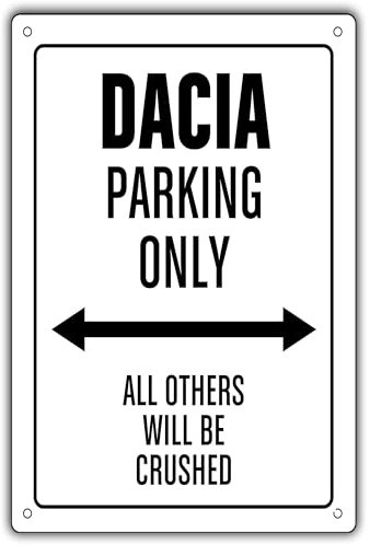 Panneau en métal Auto Parking Only Plaque Dacia Metal Sign Car Garage (20 x 30)