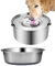 Elisabe Dog Water Bowl No Spill with 1pcs Non Slip Stainless Steel Dog Bowl, 3L Large Capacity Slow Drinking Pet Water Bowl, Metal Non Drip Puppy Water Bowl