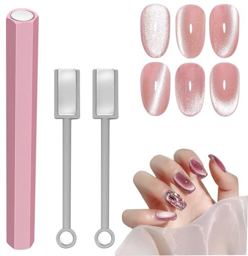 3Pcs Nail Magnet Tool Set, Strong Magnetic Double Head Nail Magnet Cat Eye Magnet for Nails Tools Nail Art Gel Nail Polish Magnet, DIY Style Available Cat Eye Magnet Magnetic Nails Art Tools
