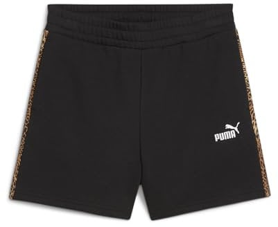 PUMA Damen ESS Graphic Animal Shorts 5 TR Strickshorts, PUMA Black,