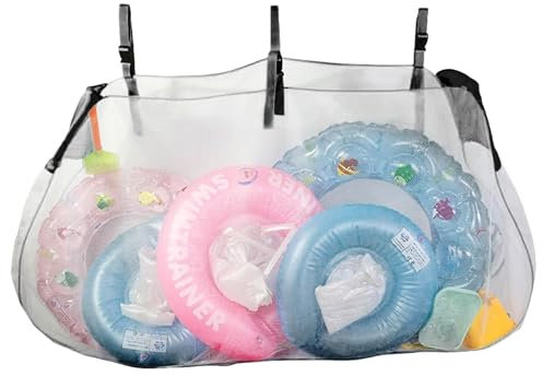 Filet à jouets de piscine - Sac de rangement pour jouets de piscine, sac à suspendre pour anneau de natation | Grand sac de rangement pliable en filet à suspendre, noir, 57.09x29.53x11.81 inches,