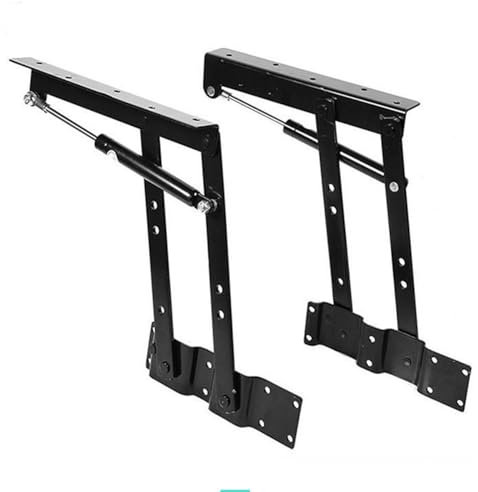 2 PCS Heavy Duty Lift Up Hydraulic Hinge, Folding Table Hinge Adjustable Top Lifting Frame for Coffee Table Accessories (Black)