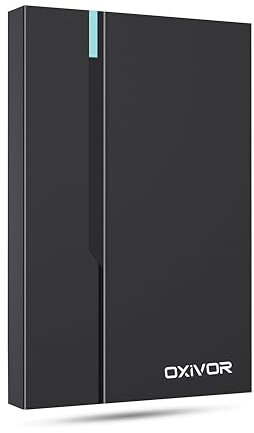 OXIVOR 100GB External Hard Drive Portable 2.5 Ultra Slim Hard Drive HDD-USB 3.0 for PC, Mac, PS4, Desktop, Xbox, Gaming - Rapid Data Transfer (Black)
