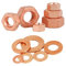 Foyoram Juego de arandelas planas M5 de cobre, tuercas hexagonales, 10 unidades, rosca métrica Cu-ETP (M5,10)