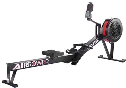 Care Fitness - Rudergerät für Wohnung – Air Rower – Zentralzug mit Kette – Luftbremssystem – 10 einstellbare Widerstandsstufen – erweiterte Funktionen