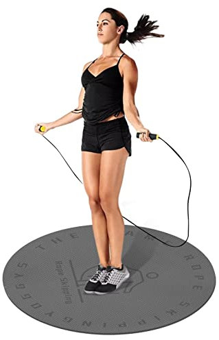 Generic Round Jump Pad - Jump Rope Mat | Non Slip Exercise Mat | Shock Absorbing Mat for Carpets, Hardwood, Tile Floors, Yoga