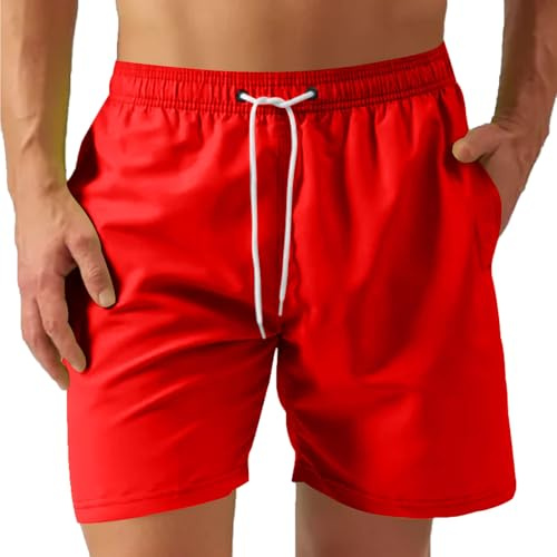 UHouse Badehose Herren Badeshorts mit Mesh-Innenslip Schnelltrocknend Sommer Shorts Leichte Schwimmshorts Männer mit Taschen Schwimmhose Swimming Strandhose Kurz Schwimmwear Große Größen
