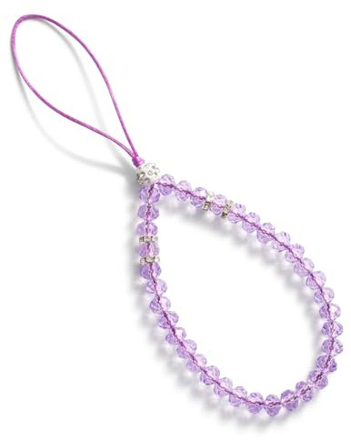 CHUQING Handykette Kurz Handgelenk Perlen Handyband Phone Lanyard Handschlaufe Handy Lila Perlenkette Anhänger Kette