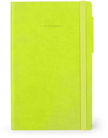 Legami - Taccuino a Righe 6 mm My Notebook, Chartreuse, Large, in Carta FSC Certificata, 192 Pagine, Copertina morbida, Chiusura a Elastico, 17 x 24 cm