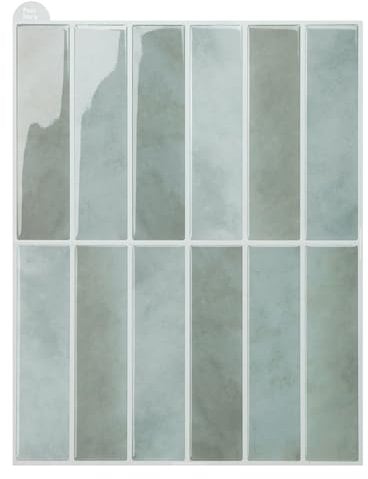 WoStick Green Self Adhesive Wall Tiles, 3D Stick on Tiles Kitchen, Easy Clean Peel and Stick Wall Tile for Home Decor and Renovation, 28x22cm 10sheets
