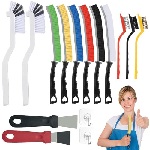 15PCS Crevice Cleaning Brush Set, Groove Gap Cleaning Tool Hard Bristle Recess Cleaning Brush Bathroom Crevice Gaps Cleaning tool Home Kitchen Window