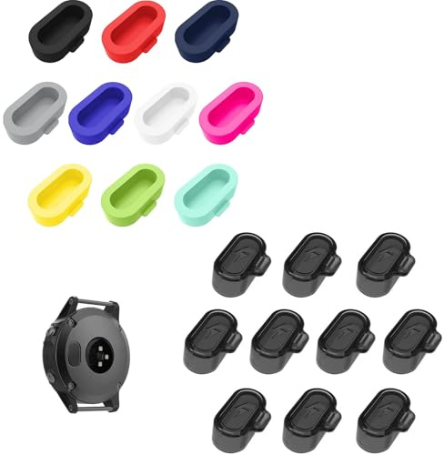 JYNXOR 20 Stück Silikon Ladeanschluss Staubstecker für gar-min fen-ix 8/7/7 Pro/6/5, Venu 3/3s/2, Instinct 3/2/2X, Vivoactive 5/4/4s/3, Forerunner 965/265/165/55, Epix 2 Pro Mehrfarbig