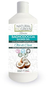 Naturalbiogreen Douche à l'huile de coco pour peaux mixtes végétaliennes 400 ml
