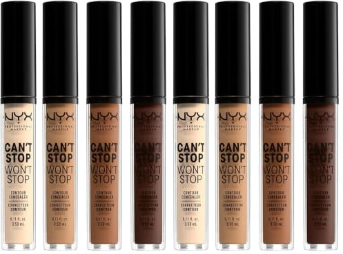 NYX Professional Makeup Can't Stop Won't Stop Contour Concealer - wasserfester flüssiger Abdeckstift, Kaschieren & Highlighten, 3, 5 ml, Medium Olive 09 (Packung mit 2)