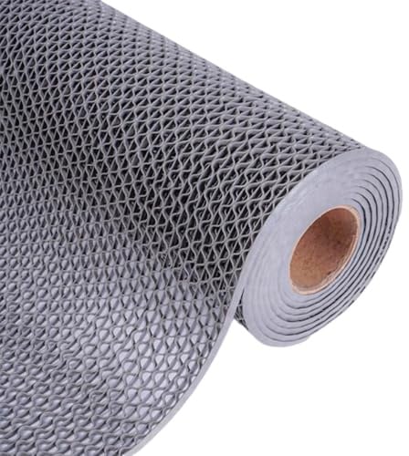 XYUERU Pool-Bodenmatte for Deck, rutschfeste Drainage-Pad-Teppiche, 4,5 mm Dicke, große Maschen-Hohlgummi-Teppichmatte for Spritzmatten im Innen- und Außenbereich(Gray,90x100cm)