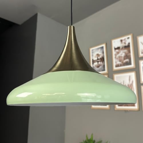 bamyum Hängelampe Paladin Minzgrün Metall Ø35cm, Lampenschirm Wohnzimmer Industrial Vintage, Pendelleuchte Esstisch, Küchenlampe Hängend