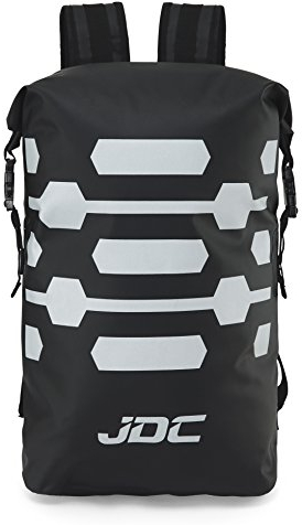 JDC Motorrad Rucksack 100% Wasserdichte Reflektierend Tasche 30 L - Reflector - Schwarz