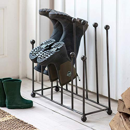 CKB LTD Welly Stand Wellington Boot Rack Crafted in Steel - Indoor Large Holds 6 pairs of Wellies, Walking Boots or Shoes The Ideal Welly, Boot or Shoe Storage Home Solution Large H52 x W54 x D20cm
