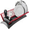 GEEZY Compact Space Saving Plastic Dish Drainer Draining Rack With Drip Tray & Adjustable Cutlery Section